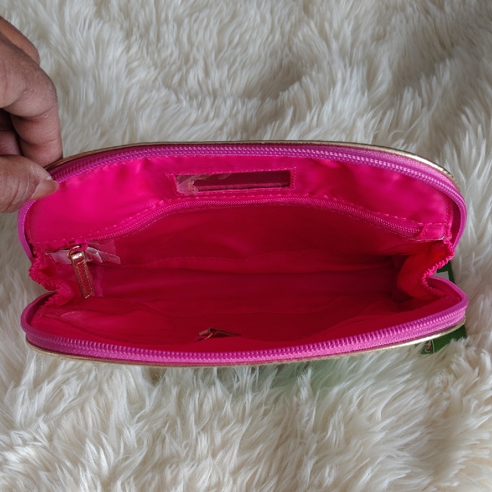 Lilly Pulitzer Navy and Green Floral Pouch - Picture 10 of 13